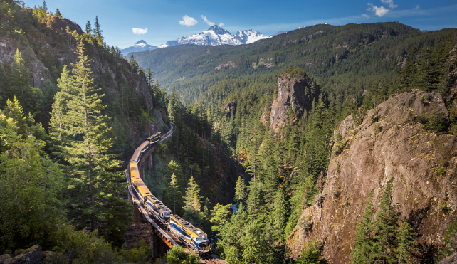 Train in Canadian mountains